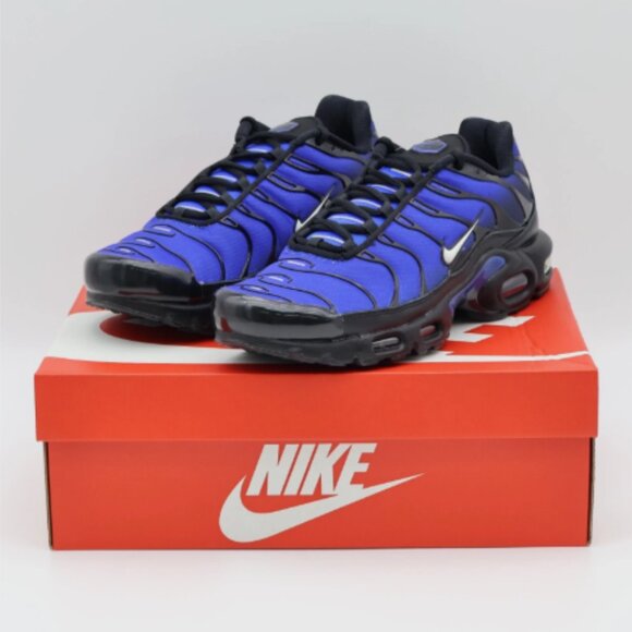 Nike Air Max Plus Premium Shoes Black Racer Blue PRM "MULTIPLE SIZE" - Picture 1 of 8
